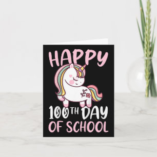 Kinder 100 dagen van school meisjes blij 100e dag kaart
