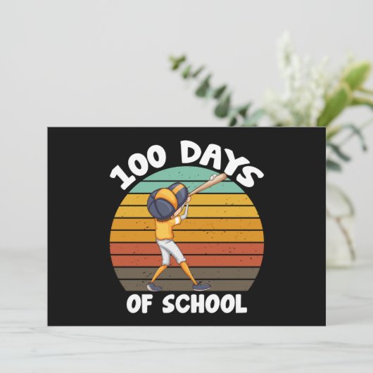 Kinder 100 dagen van schooljongens 100e dag honkba kaart (Staand voorkant)