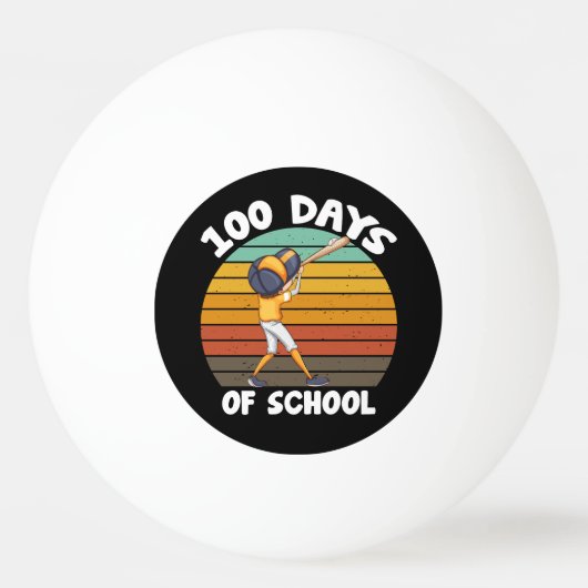 Kinder 100 dagen van schooljongens 100e dag honkba pingpongbal (Voorkant)