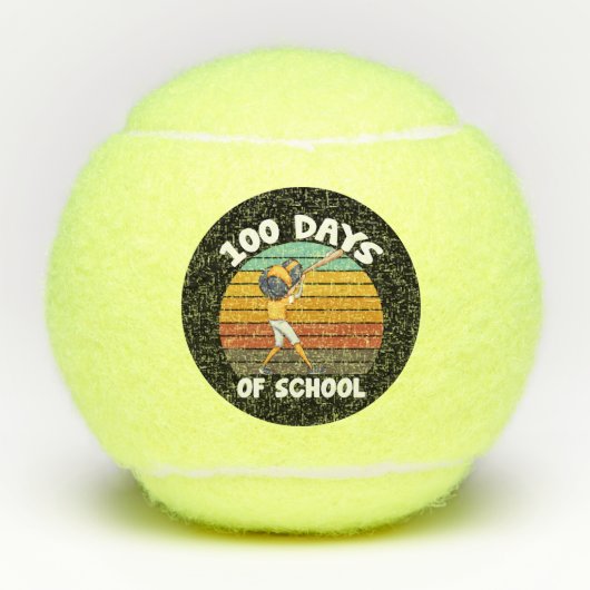 Kinder 100 dagen van schooljongens 100e dag honkba tennisballen (Voorkant)