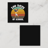 Kinder 100 dagen van schooljongens 100e dag honkba vierkante visitekaartje (Voorkant / Achterkant)