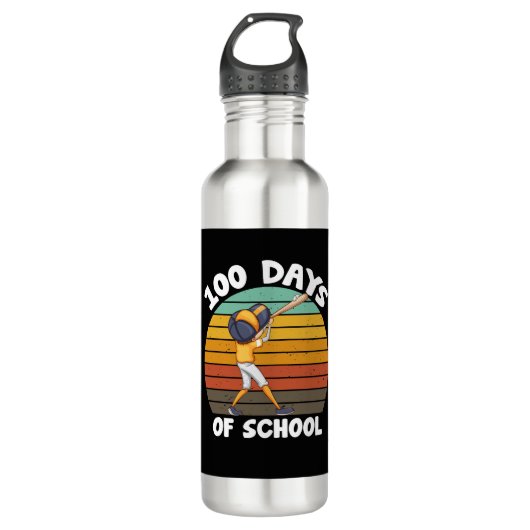 Kinder 100 dagen van schooljongens 100e dag honkba waterfles  (Voorkant)