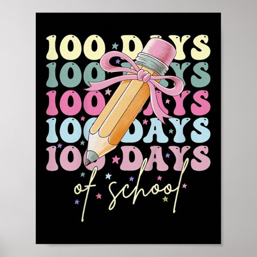 Kinder 100 dagen van schoolmeisjes Coquette Bow 10 Poster (Voorkant)