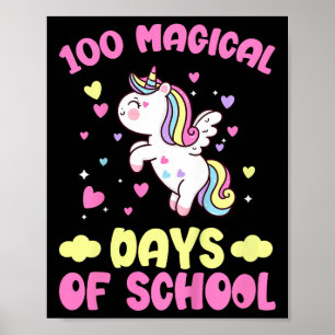 Kinder 100e dag schoolmeisjes 100 magische dagen poster