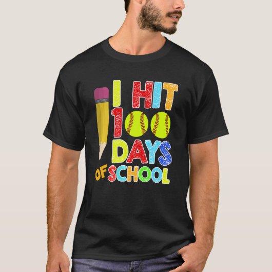 Kinder 100e dag van schoolhonkbal ik 100 dagen per t-shirt (Voorkant)