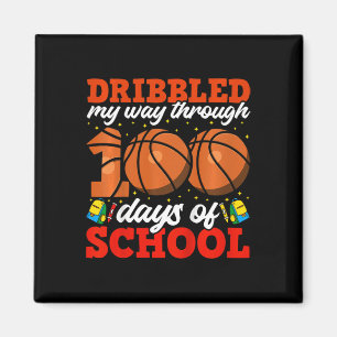 Kinder 100ste dag van schooljongens basketbal 100 magneet