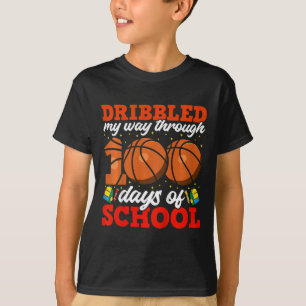 Kinder 100ste dag van schooljongens basketbal 100  t-shirt