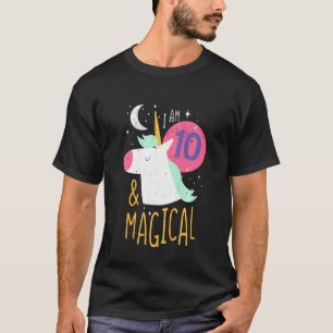 Kinder 10 en 10e verjaardag van een magisch meisje t-shirt