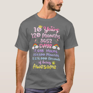 Kinder 10 jaar 120 maanden Geweldige Funny Ki T-shirt