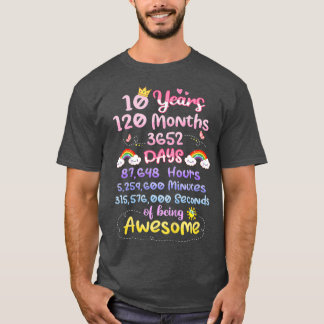 Kinder 10 jaar 120 maanden Geweldige grappigheid T-shirt