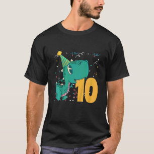 Kinder 10 Jaar Oud Jongens 10e Dag Dinosaurus Dino T-shirt