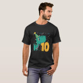 Kinder 10 Jaar Oud Jongens 10e Dag Dinosaurus Dino T-shirt (Voorkant volledig)