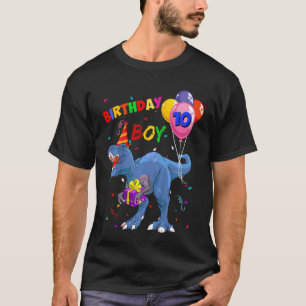 Kinder 10 jaar oud rawr ik ben 10e verjaardag jong t-shirt