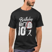 Kinder 10 jaar oude Baseball Birthday Party Theme  T-shirt (Voorkant)