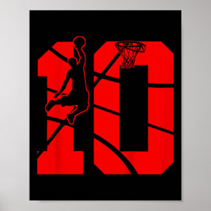 Kinder 10-jarige 10e Basketball BirthdayThe Poster
