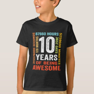 Kinder 10-jarige 10e verjaardag  retro van Gift T-shirt
