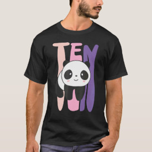 Kinder 10-jarige Cute Panda Birthday Girl 10th B d T-shirt