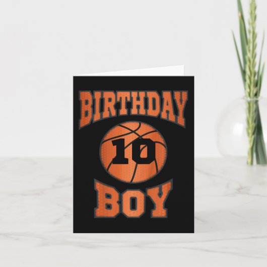 Kinder 10e 10 jaar oud Happy Birthday Boy Bask Kaart (Voorkant)