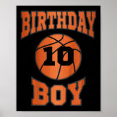 Kinder 10e 10 jaar oud Happy Birthday Boy Bask Poster (Voorkant)