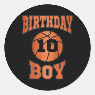 Kinder 10e 10 jaar oud Happy Birthday Boy Bask Ronde Sticker