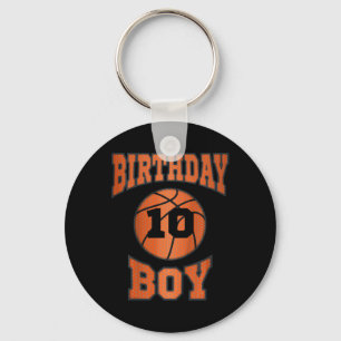 Kinder 10e 10 jaar oud Happy Birthday Boy Bask Sleutelhanger