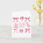 Kinder 10e Coquette Verjaardagsfeest Tien jaar oud Kaart (Gele Bloem)