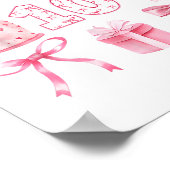 Kinder 10e Coquette Verjaardagsfeest Tien jaar oud Poster (Hoek)