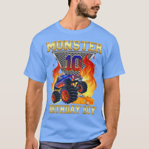 Kinder 10e Monster Truck Birthday Boy 10 Year Old T-shirt