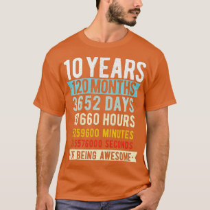 Kinder 10e verjaardag 10 jaar oude  retro 120 t-shirt