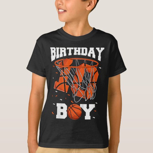 Kinder 10e Verjaardag Basketbal Kinder T-shirt (Voorkant)