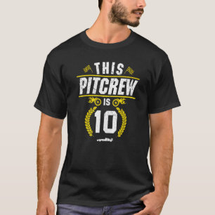 Kinder 10e Verjaardag Deze Pitcrew is 10 jaar oude T-shirt