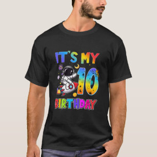 Kinder 10e verjaardag Jongen Girl Astronaut Vier 1 T-shirt