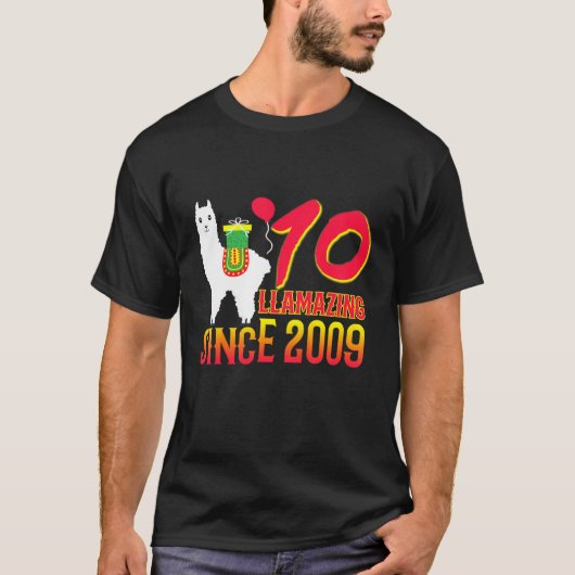 Kinder 10e verjaardag Llama Shirt Llamazing sinds (Voorkant)