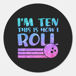 Kinder 10e Verjaardag Meisjes Bowling Gift - Ik be Ronde Sticker
