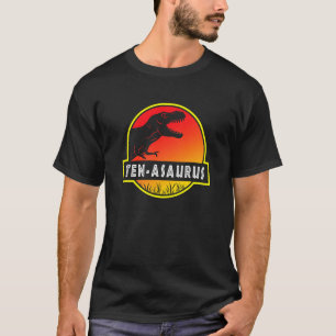 Kinder 10e Verjaardag Tien Asaurus Dinosaurus B Da T-shirt