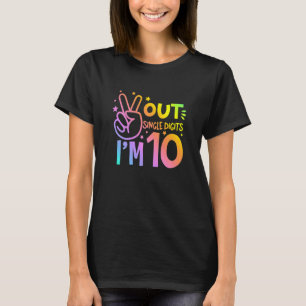 Kinder 10e verjaardag vrede uit enkele cijfers Ik T-shirt