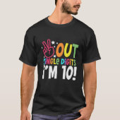 Kinder 10e verjaardag-vrede uit enkele cijfers Ik  T-shirt (Voorkant)