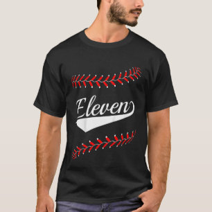 Kinder 11-jarige 11e honkbal softbal verjaardag p t-shirt