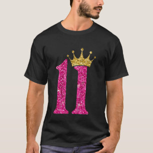 Kinder 11-jarige 11e verjaardag meisje Golden kroo T-shirt