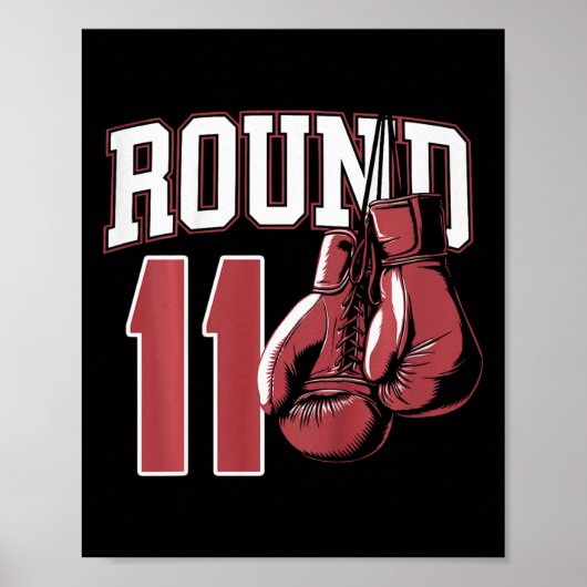 Kinder 11-jarige bokser Bday Party 11e verjaardag  Poster (Voorkant)