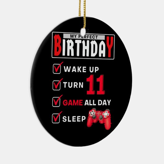 Kinder 11e perfecte thuisgame 11 jaar oud keramisch ornament (Rechts)