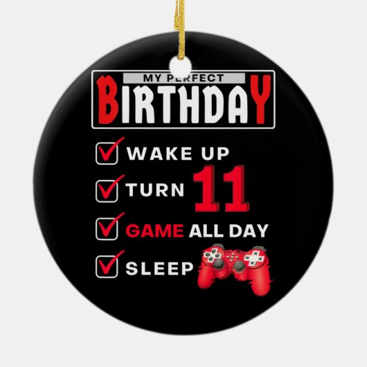 Kinder 11e perfecte thuisgame 11 jaar oud keramisch ornament (Achterkant)