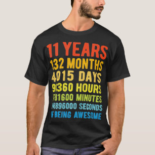 Kinder 11e verjaardag 11 jaar oude  retro 132 t-shirt