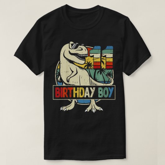 Kinder 11e verjaardag Jongen Dino Rex Dinosaur Boy T-shirt (Design voorkant)