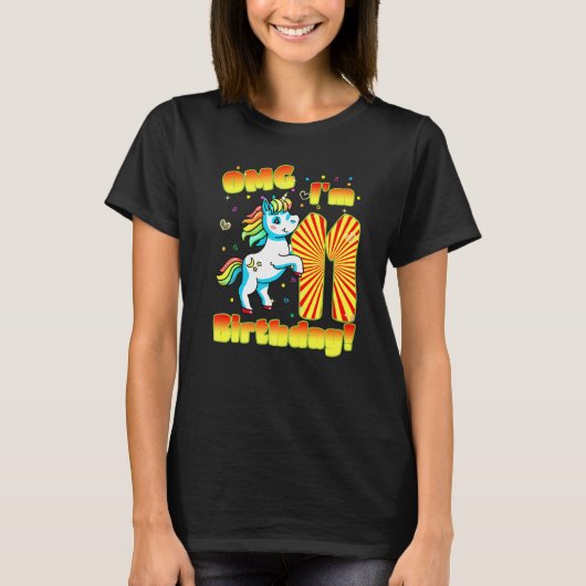 Kinder 11e verjaardag Unicorn Omg IM 11 jaar oud T-shirt (Voorkant)