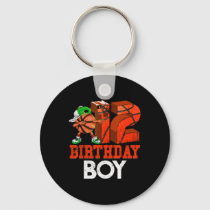 Kinder 12 jaar oud basketbal dabbing 12e verjaarda sleutelhanger