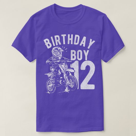Kinder 12 jaar oud kind Verjaardagsjongen Dirt bik T-shirt (Design voorkant)