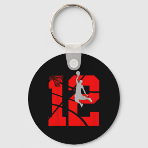 Kinder 12-jarige 12e Basketball BirthdayThe Sleutelhanger
