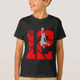 Kinder 12-jarige 12e Basketball BirthdayThe T-shirt