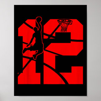 Kinder 12-jarige 12e Bysketbyll verjaardagsfeest Poster